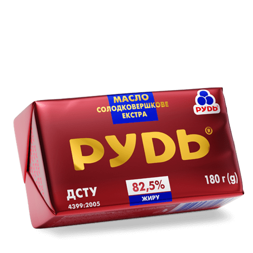 Масло солодковершкове екстра "РУДЬ" 82,5% 180г